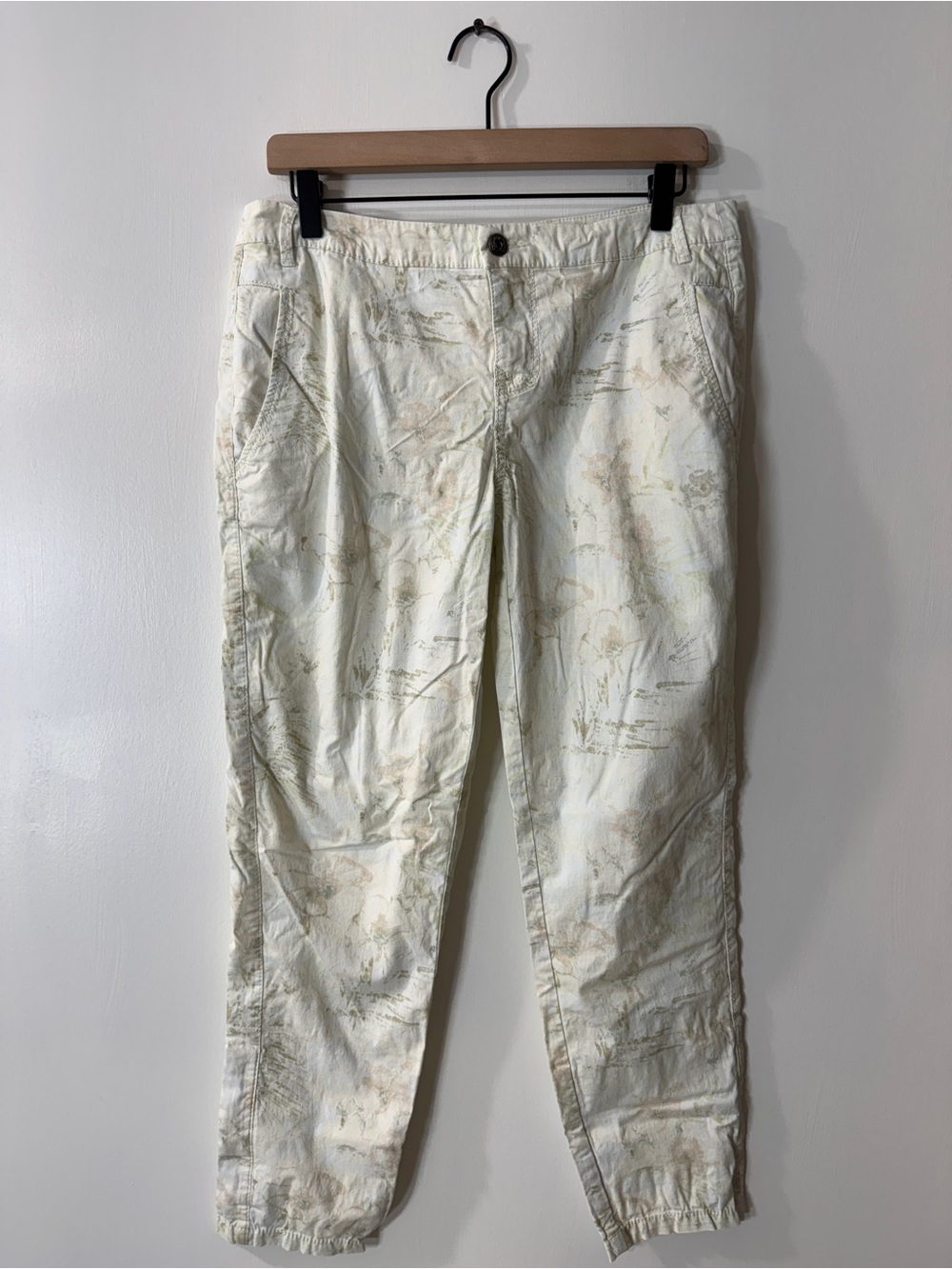 WP14 {Anthropologie x Marrakech} Off White Printed Straight Leg Khaki Pants